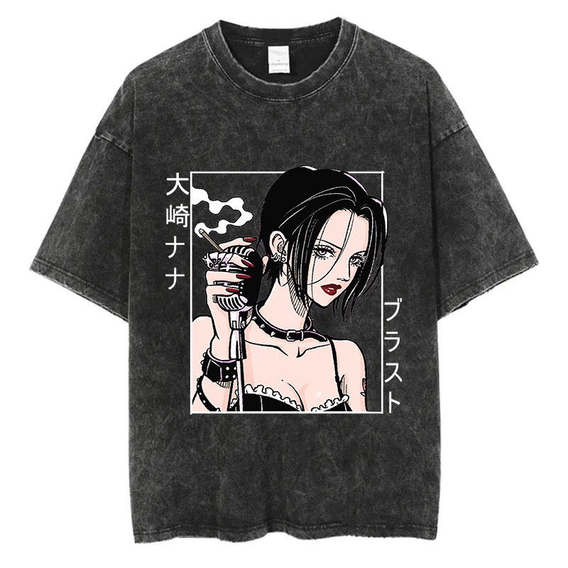 Camiseta lavada Vintage con es - Nana Anime Merchandise reseña y precio
