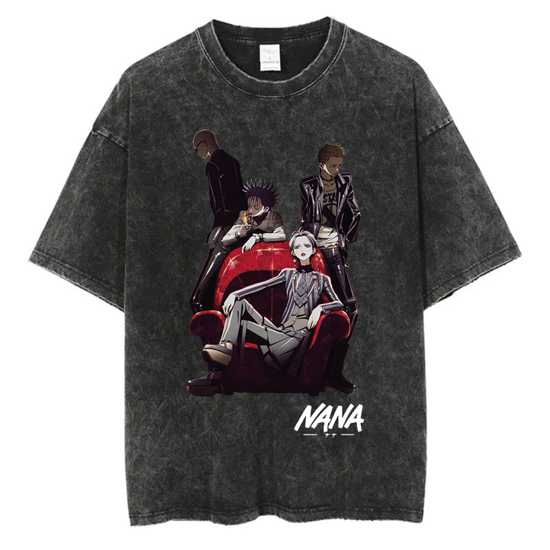Camiseta lavada Vintage con es - Nana Anime Merchandise reseña y precio